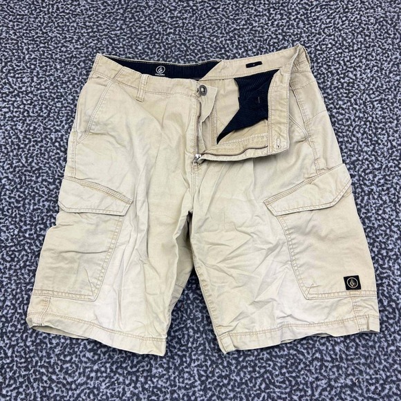 Volcom Cargo Shorts Men‎ 33 Beige Chino Outdoor Pockets Adult - Picture 1 of 9